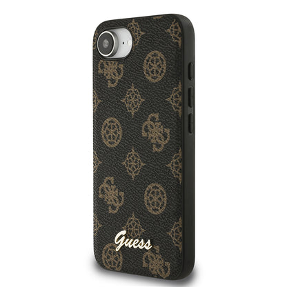 iPhone 16E Kılıf Guess Orjinal Lisanslı M-safe Şarj Özellikli Yazı Logolu Peony Kapak