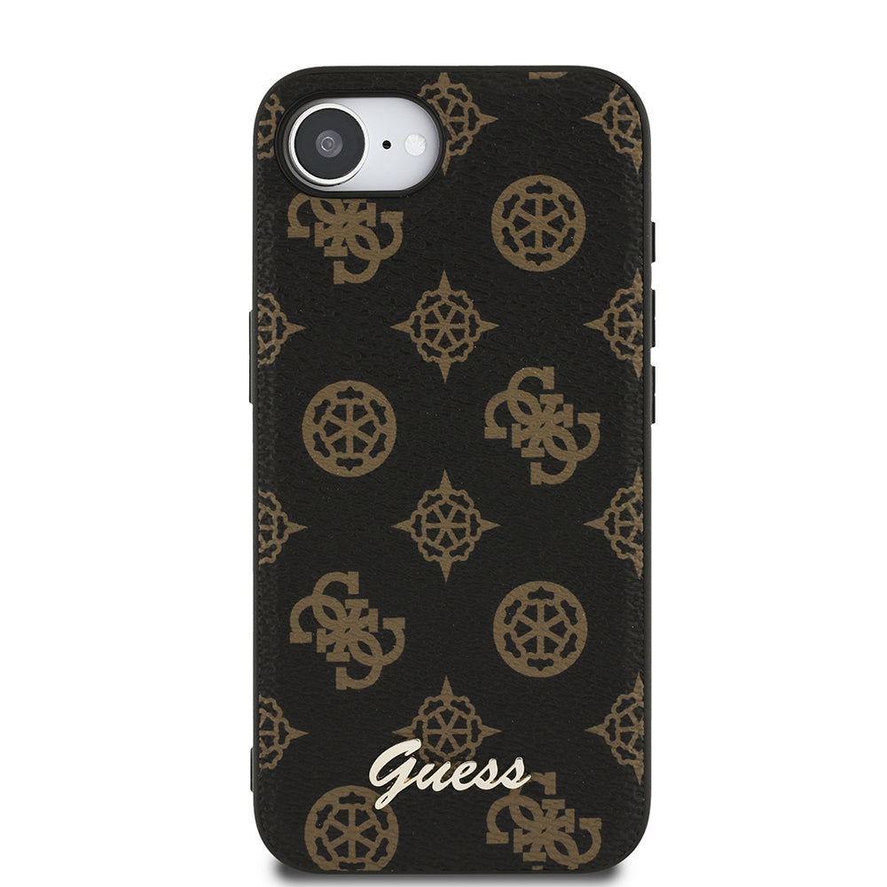 iPhone 16E Kılıf Guess Orjinal Lisanslı M-safe Şarj Özellikli Yazı Logolu Peony Kapak