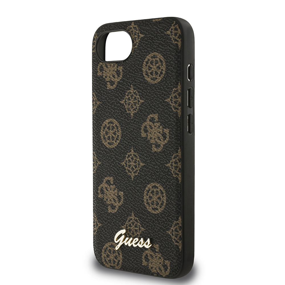 iPhone 16E Kılıf Guess Orjinal Lisanslı M-safe Şarj Özellikli Yazı Logolu Peony Kapak