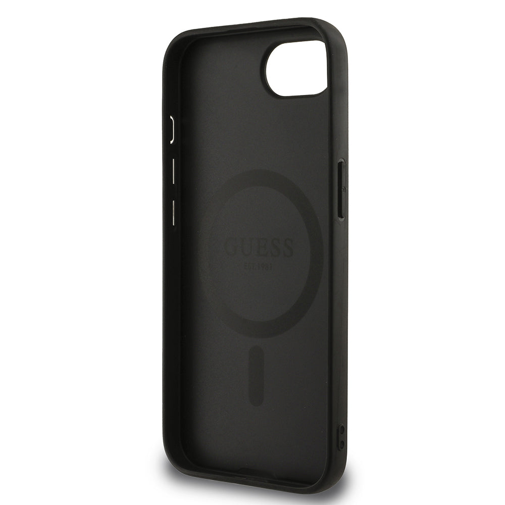 iPhone 16E Kılıf Guess Orjinal Lisanslı M-safe Şarj Özellikli Yazı Logolu Peony Kapak