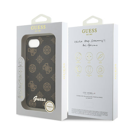 iPhone 16E Kılıf Guess Orjinal Lisanslı M-safe Şarj Özellikli Yazı Logolu Peony Kapak