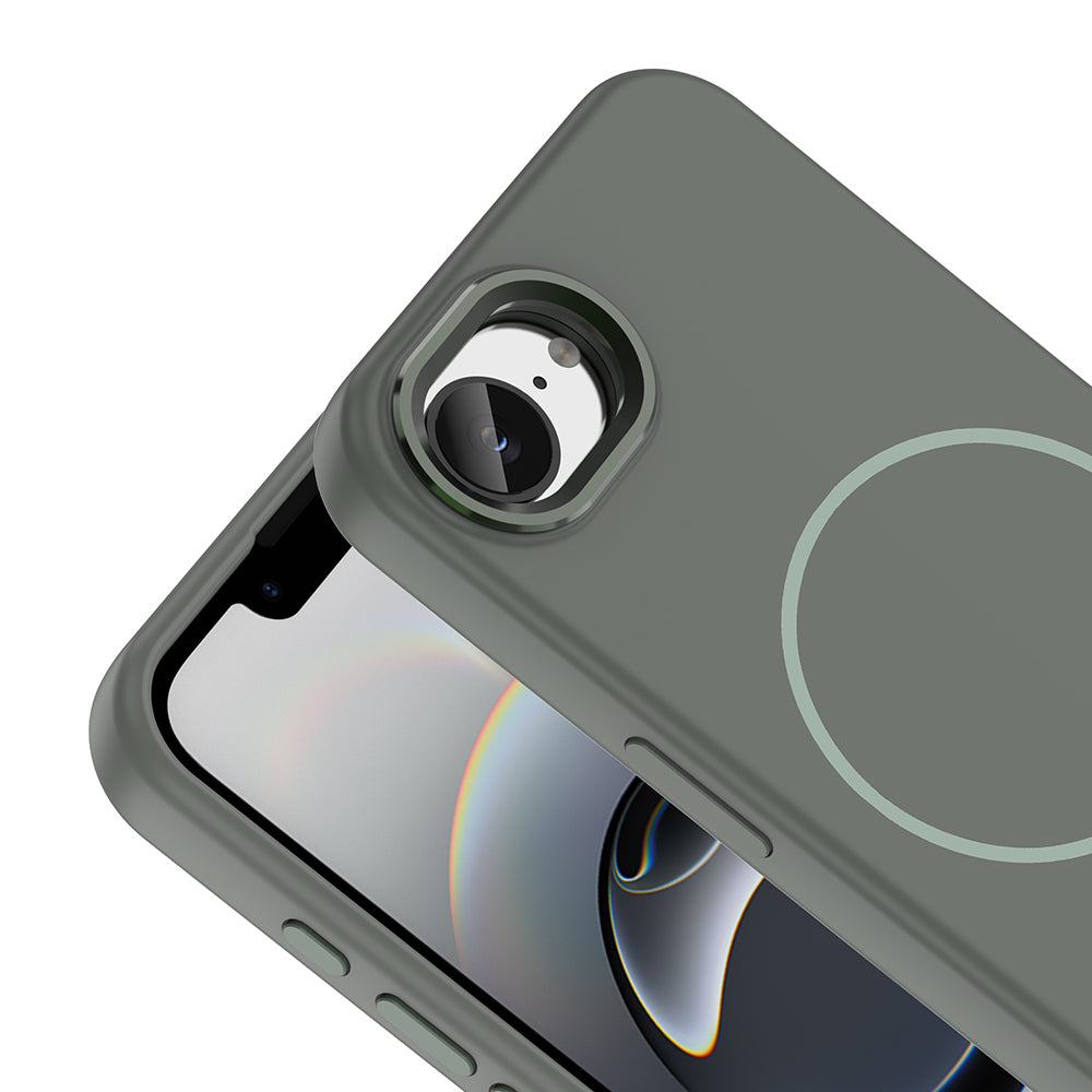 Apple iPhone 16E Kılıf M-Safe Şarj Özellikli Metal Kamera Çerçeveli Zore Edi Silikon Kapak