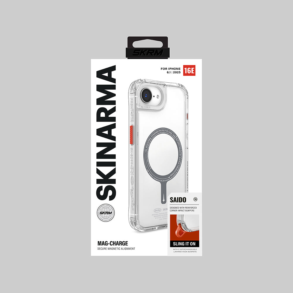 iPhone 16E Kılıf M-safe Şarj Özellikli Şeffaf Airbag Tasarımlı Skinarma Saido Kapak