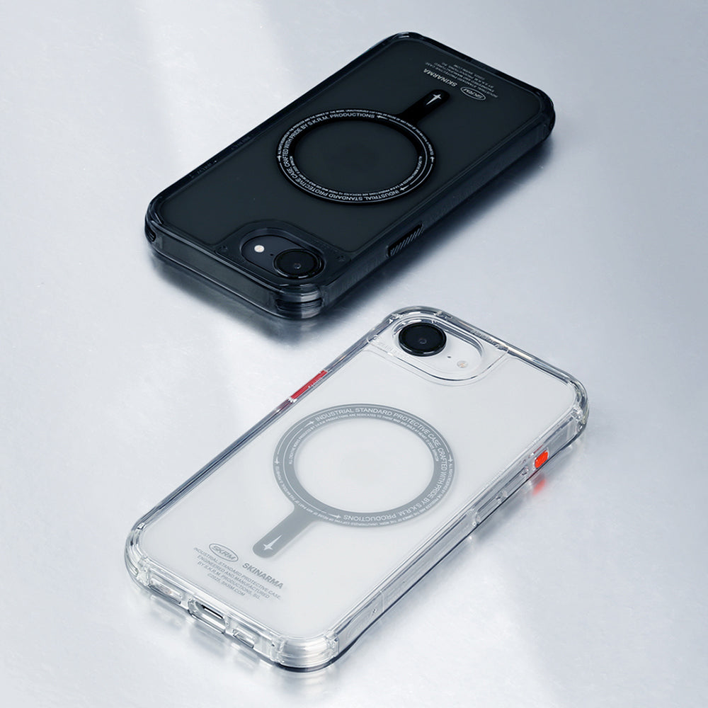 iPhone 16E Kılıf M-safe Şarj Özellikli Şeffaf Airbag Tasarımlı Skinarma Saido Kapak