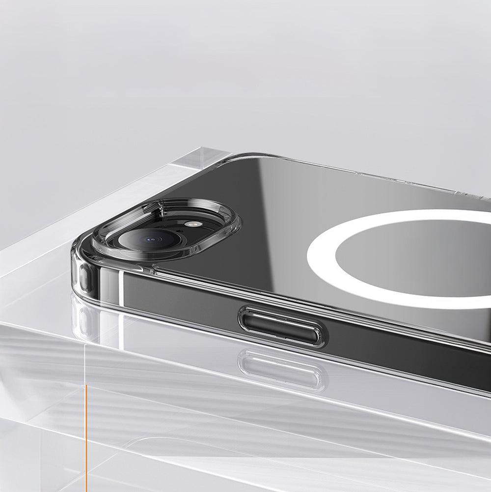 Apple iPhone 16E Kılıf M-safe Şarj Özellikli Şeffaf Sert PC Zore Embos Kapak