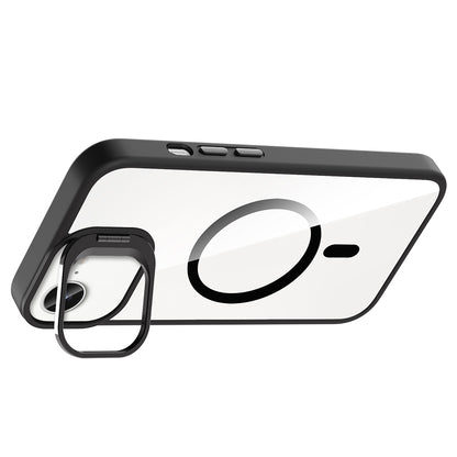 Apple iPhone 16E Kılıf Standlı ve Kamera Lens Hediyeli M-Safe Şarj Özellikli Zore Etro Kapak