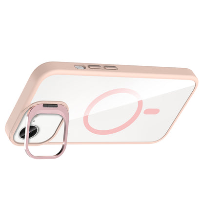 Apple iPhone 16E Kılıf Standlı ve Kamera Lens Hediyeli M-Safe Şarj Özellikli Zore Etro Kapak