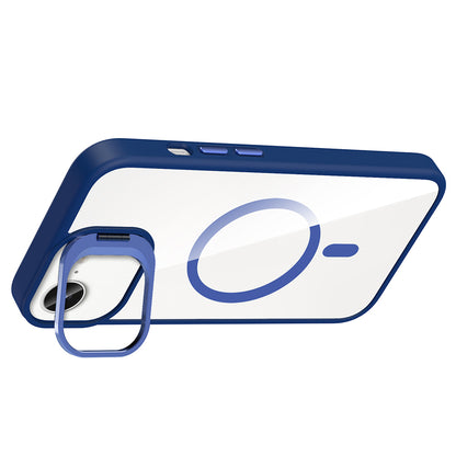 Apple iPhone 16E Kılıf Standlı ve Kamera Lens Hediyeli M-Safe Şarj Özellikli Zore Etro Kapak