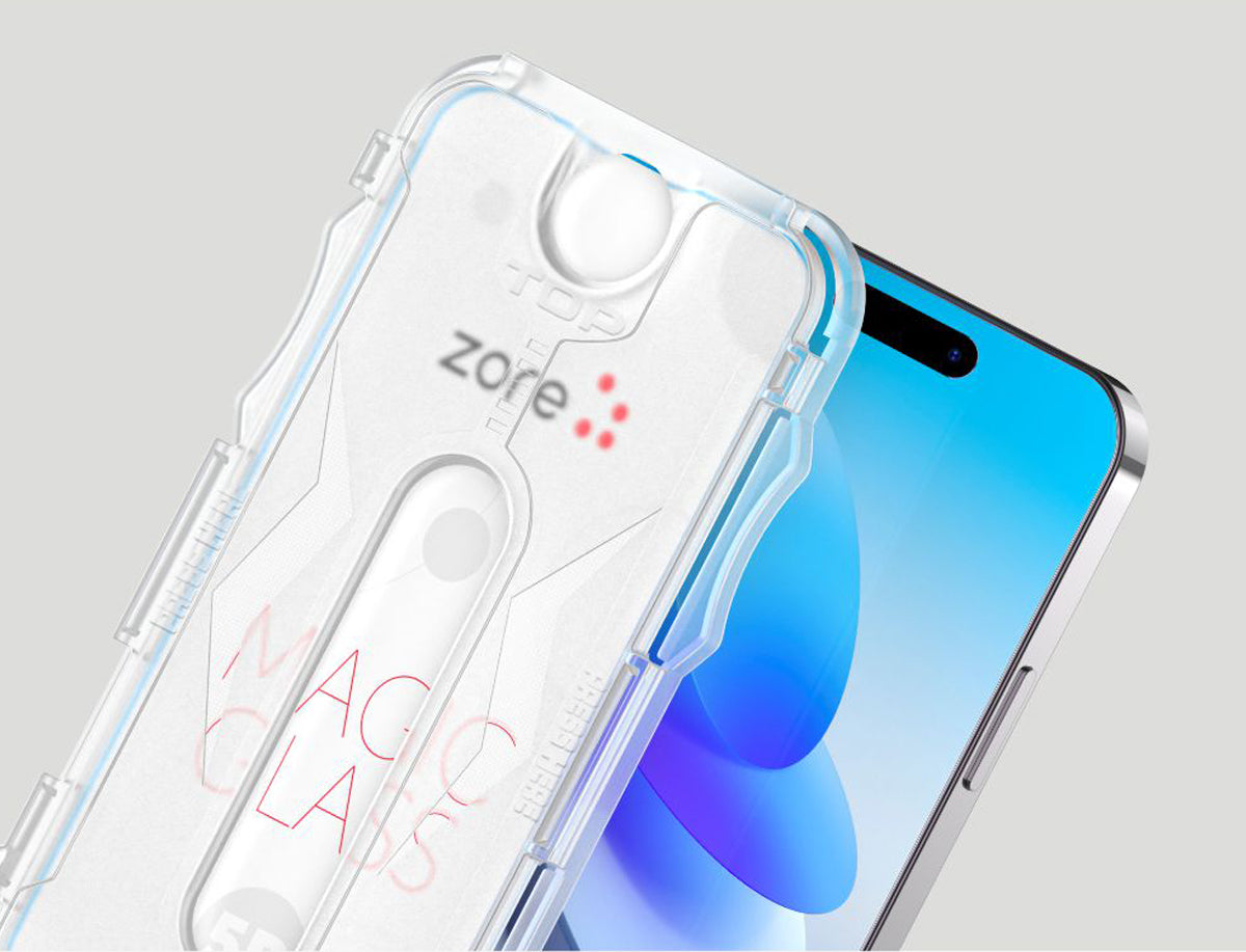 Apple iPhone 16E Zore Kolay Uygulama Aparatlı 5D Magic Glass Cam Ekran Koruyucu