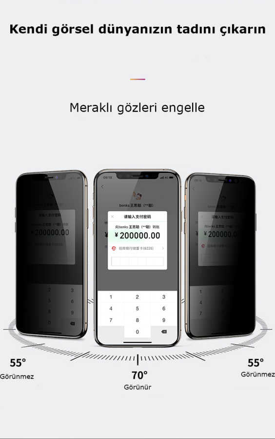 Apple iPhone 16E Zore Kor Privacy Cam Ekran Koruyucu