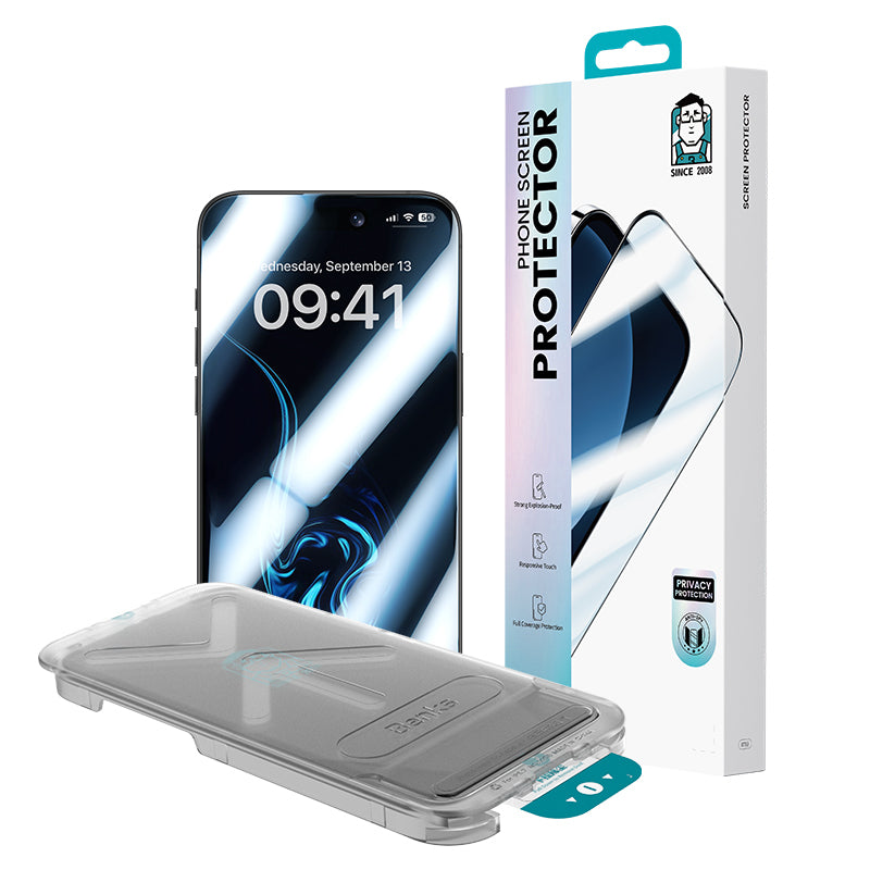 iPhone 17 Air Benks Ultra Shield 0.3mm Privacy Ekran Koruyucu + Kolay Uygulama Aparatlı