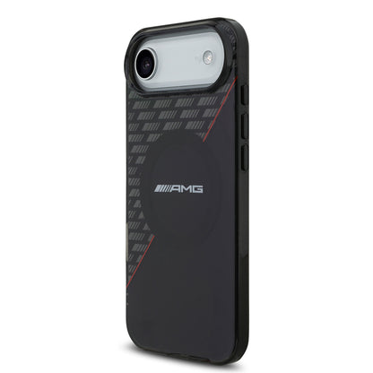 iPhone 17 Air Kılıf AMG Orjinal Lisanslı M-safe Şarj Özellikli Çift Katmanlı Kırmızı Çapraz Çizgili Kapak
