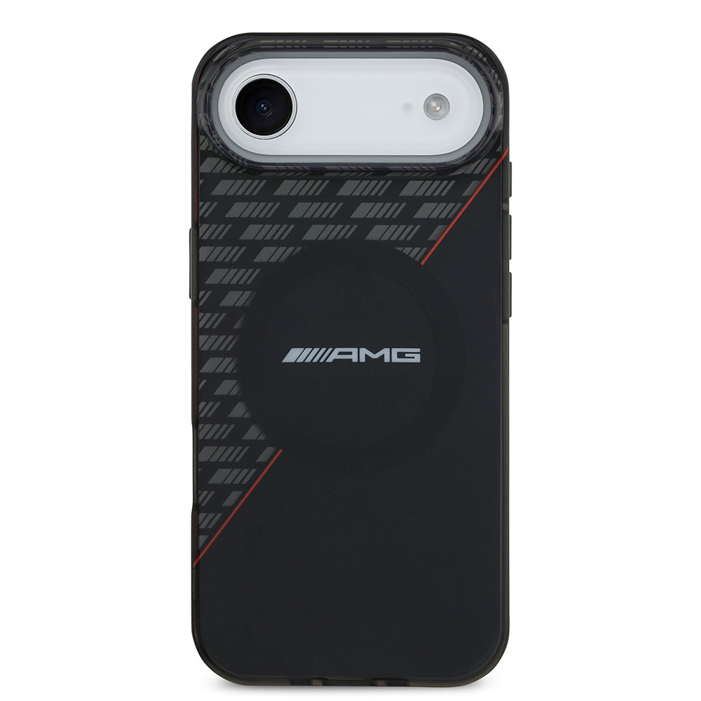 iPhone 17 Air Kılıf AMG Orjinal Lisanslı M-safe Şarj Özellikli Çift Katmanlı Kırmızı Çapraz Çizgili Kapak