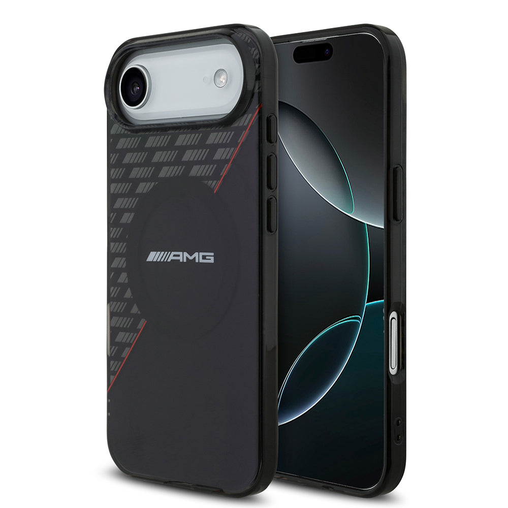 iPhone 17 Air Kılıf AMG Orjinal Lisanslı M-safe Şarj Özellikli Çift Katmanlı Kırmızı Çapraz Çizgili Kapak