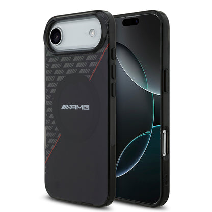 iPhone 17 Air Kılıf AMG Orjinal Lisanslı M-safe Şarj Özellikli Çift Katmanlı Kırmızı Çapraz Çizgili Kapak