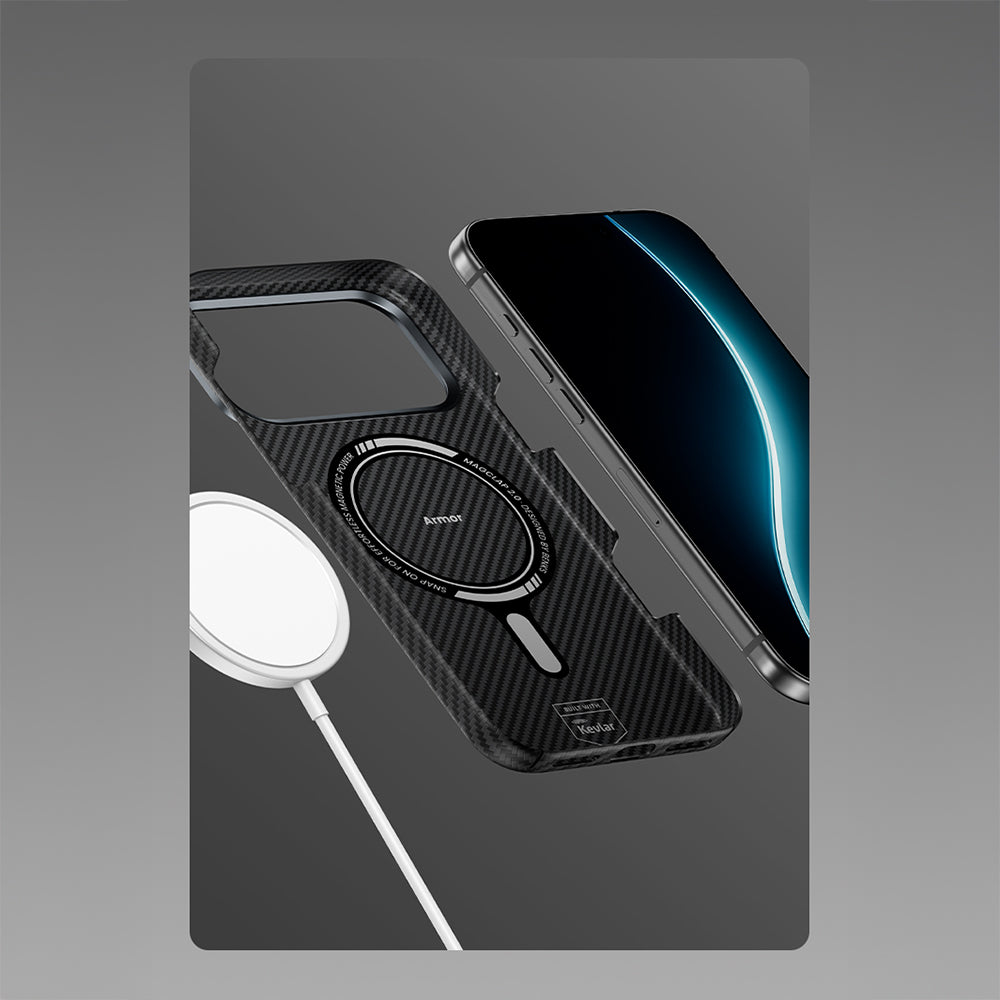 iPhone 17 Air Kılıf Benks M-safe Şarj Özellikli Metal Kamera Çerçeveli Magnetik ArmorAir 600D Kevlar Fiber Kapak