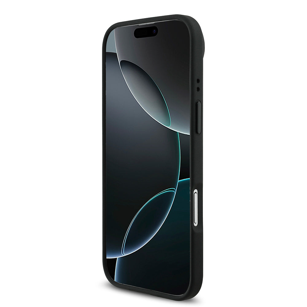 iPhone 17 Air Kılıf BMW Orjinal Lisanslı M-safe Şarj Özellikli Deri Arka Yüzey Metal Logolu Delikli Şerit Tasarımlı Kapak