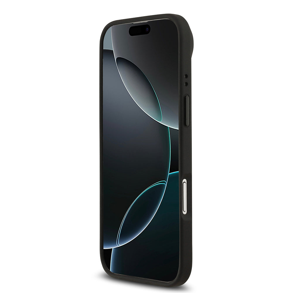 iPhone 17 Air Kılıf BMW Orjinal Lisanslı M-safe Şarj Özellikli Deri Arka Yüzey Metal Logolu Delikli Şerit Tasarımlı Kapak