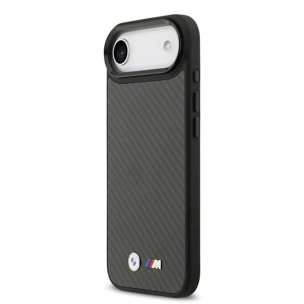 iPhone 17 Air Kılıf BMW Orjinal Lisanslı M-safe Şarj Özellikli Karbon Fiber Metal Logolu Kevlar Kapak