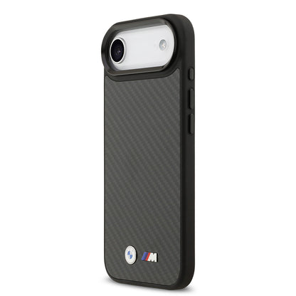 iPhone 17 Air Kılıf BMW Orjinal Lisanslı M-safe Şarj Özellikli Karbon Fiber Metal Logolu Kevlar Kapak