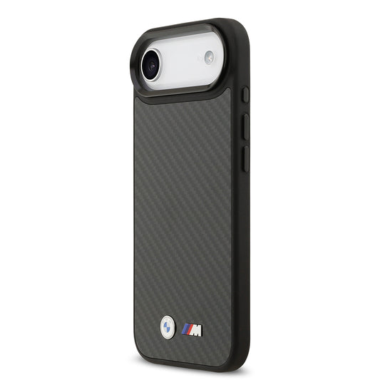 iPhone 17 Air Kılıf BMW Orjinal Lisanslı M-safe Şarj Özellikli Karbon Fiber Metal Logolu Kevlar Kapak