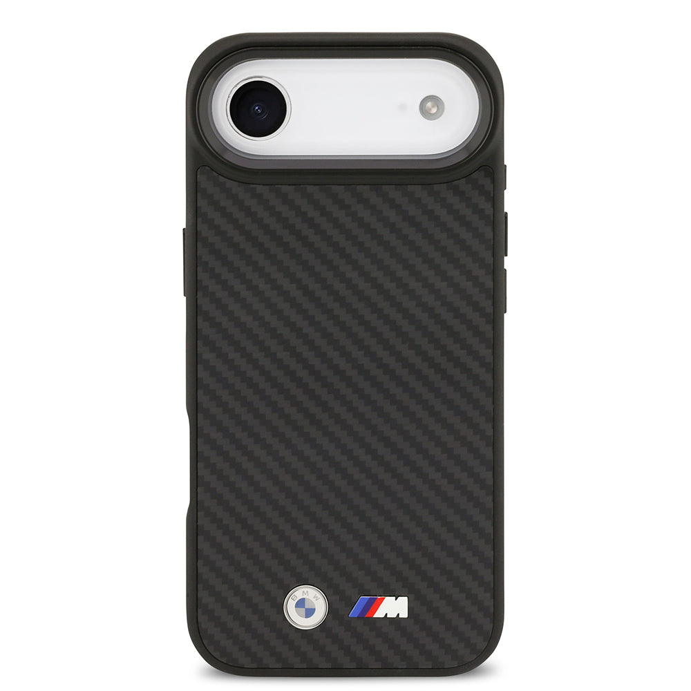 iPhone 17 Air Kılıf BMW Orjinal Lisanslı M-safe Şarj Özellikli Karbon Fiber Metal Logolu Kevlar Kapak