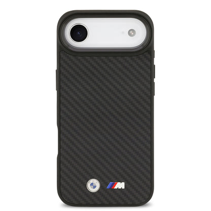 iPhone 17 Air Kılıf BMW Orjinal Lisanslı M-safe Şarj Özellikli Karbon Fiber Metal Logolu Kevlar Kapak