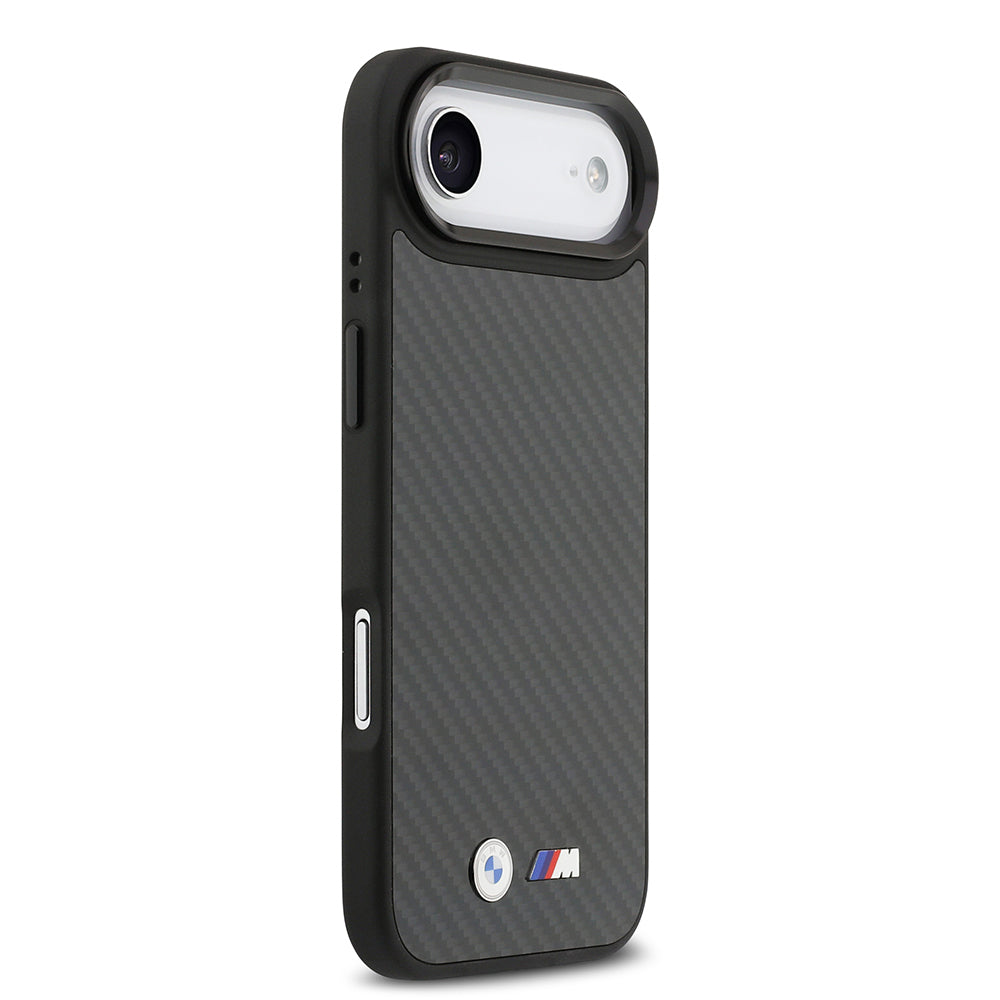 iPhone 17 Air Kılıf BMW Orjinal Lisanslı M-safe Şarj Özellikli Karbon Fiber Metal Logolu Kevlar Kapak