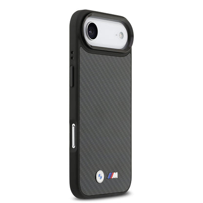 iPhone 17 Air Kılıf BMW Orjinal Lisanslı M-safe Şarj Özellikli Karbon Fiber Metal Logolu Kevlar Kapak
