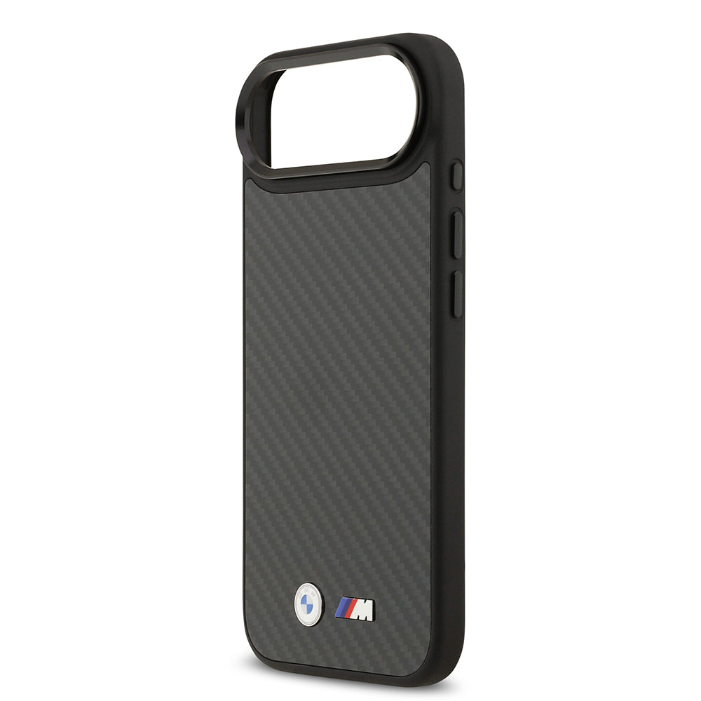 iPhone 17 Air Kılıf BMW Orjinal Lisanslı M-safe Şarj Özellikli Karbon Fiber Metal Logolu Kevlar Kapak