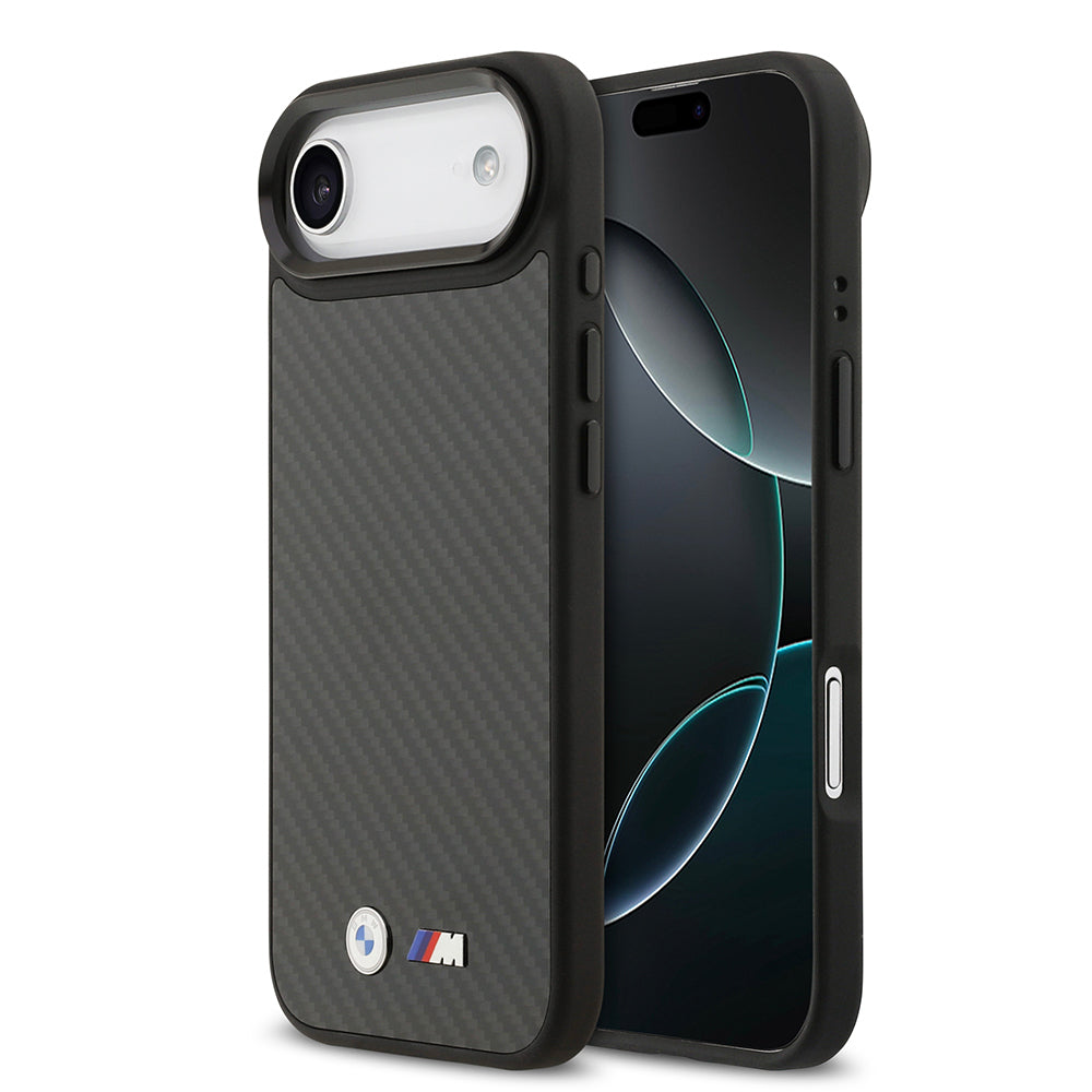iPhone 17 Air Kılıf BMW Orjinal Lisanslı M-safe Şarj Özellikli Karbon Fiber Metal Logolu Kevlar Kapak
