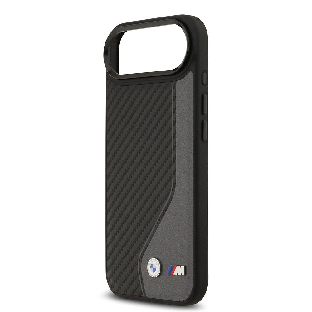 iPhone 17 Air Kılıf BMW Orjinal Lisanslı M-safe Şarj Özellikli Metal BMW ve M Logolu PU Karbon Tasarımlı Kapak
