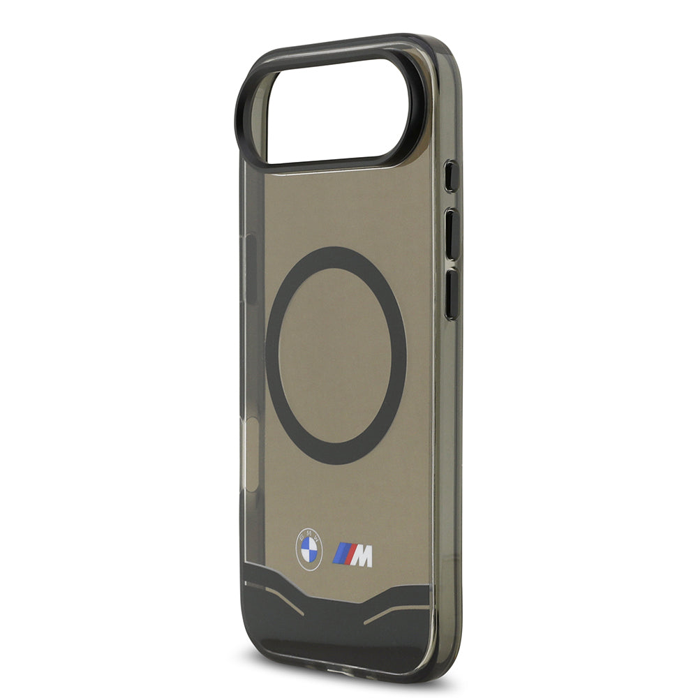 iPhone 17 Air Kılıf BMW Orjinal Lisanslı M-safe Şarj Özellikli Metal Buton Tasarımlı Tranparan M Dizayn Kapak