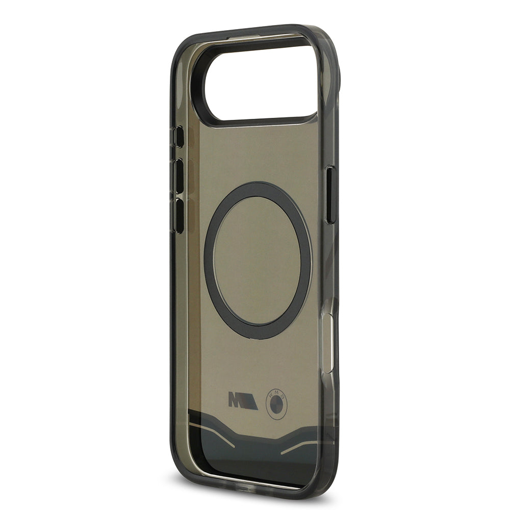 iPhone 17 Air Kılıf BMW Orjinal Lisanslı M-safe Şarj Özellikli Metal Buton Tasarımlı Tranparan M Dizayn Kapak