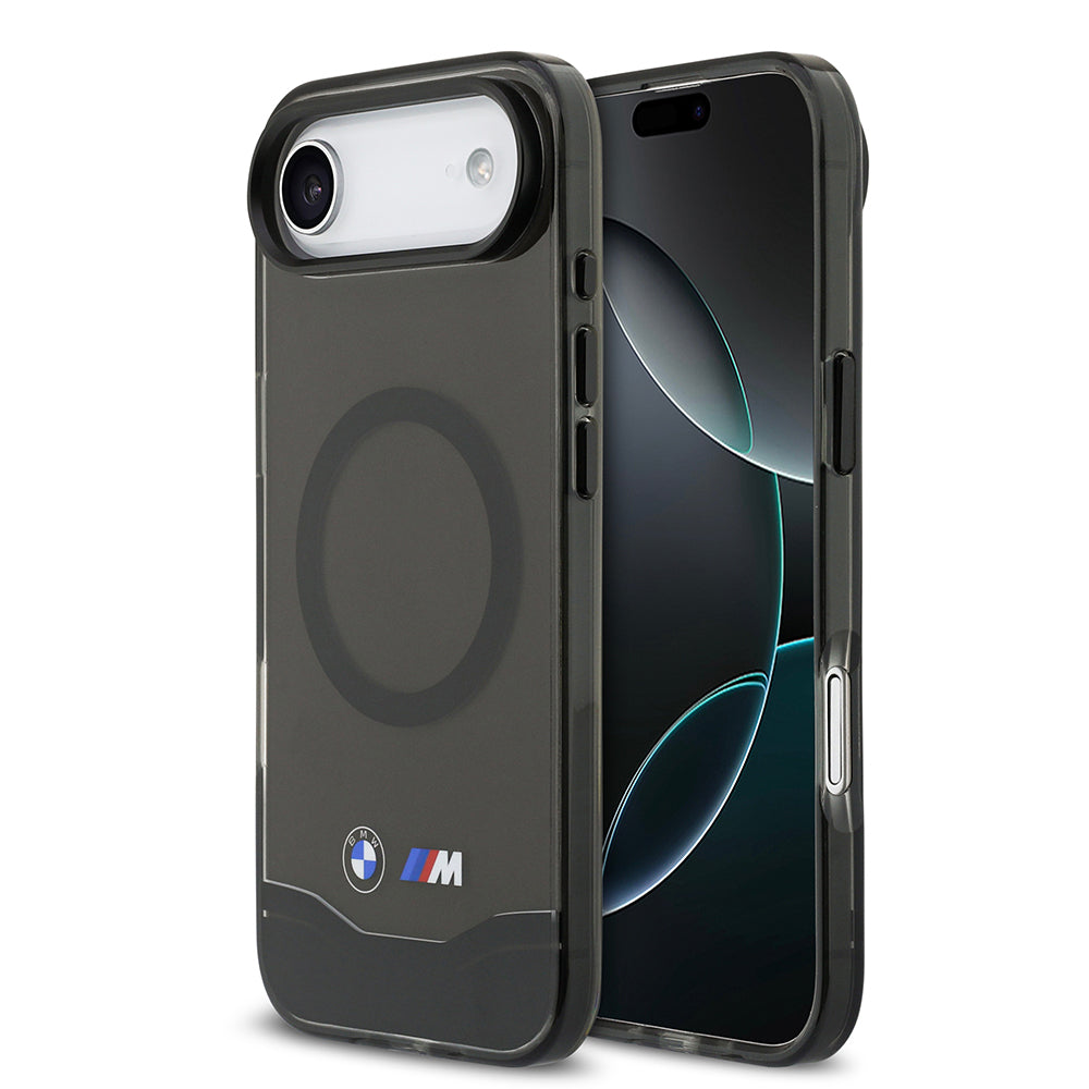 iPhone 17 Air Kılıf BMW Orjinal Lisanslı M-safe Şarj Özellikli Metal Buton Tasarımlı Tranparan M Dizayn Kapak