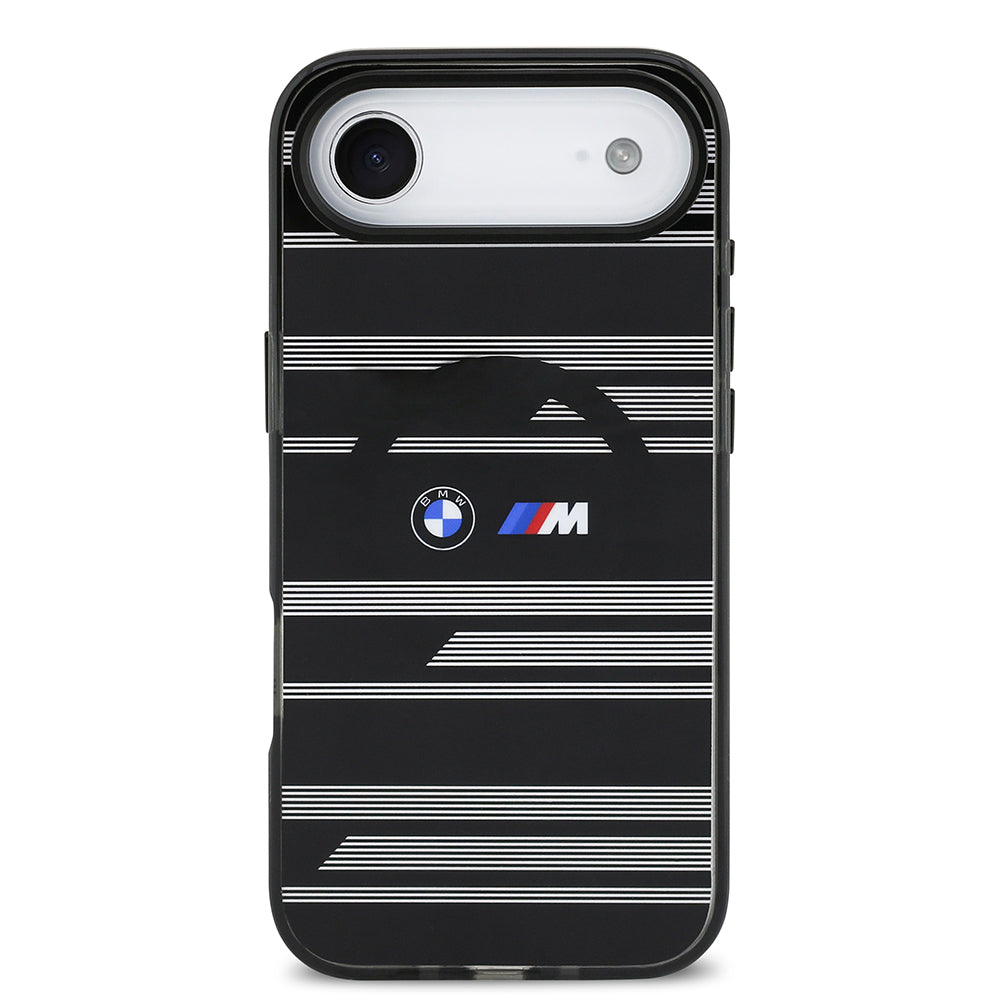 iPhone 17 Air Kılıf BMW Orjinal Lisanslı M-safe Şarj Özellikli Metal Kamera Butonlu Yatay Şeritli M Dizayn Kapak