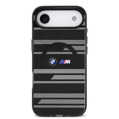 iPhone 17 Air Kılıf BMW Orjinal Lisanslı M-safe Şarj Özellikli Metal Kamera Butonlu Yatay Şeritli M Dizayn Kapak