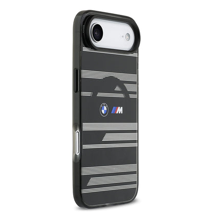 iPhone 17 Air Kılıf BMW Orjinal Lisanslı M-safe Şarj Özellikli Metal Kamera Butonlu Yatay Şeritli M Dizayn Kapak
