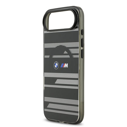 iPhone 17 Air Kılıf BMW Orjinal Lisanslı M-safe Şarj Özellikli Metal Kamera Butonlu Yatay Şeritli M Dizayn Kapak