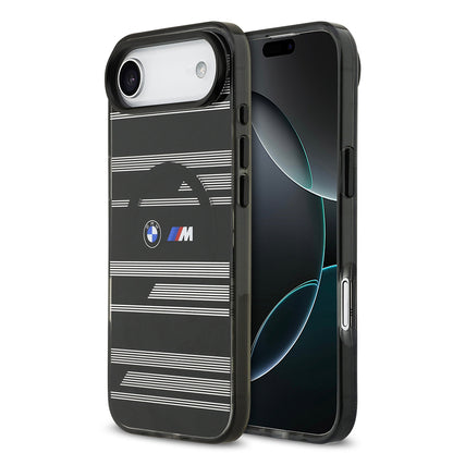 iPhone 17 Air Kılıf BMW Orjinal Lisanslı M-safe Şarj Özellikli Metal Kamera Butonlu Yatay Şeritli M Dizayn Kapak