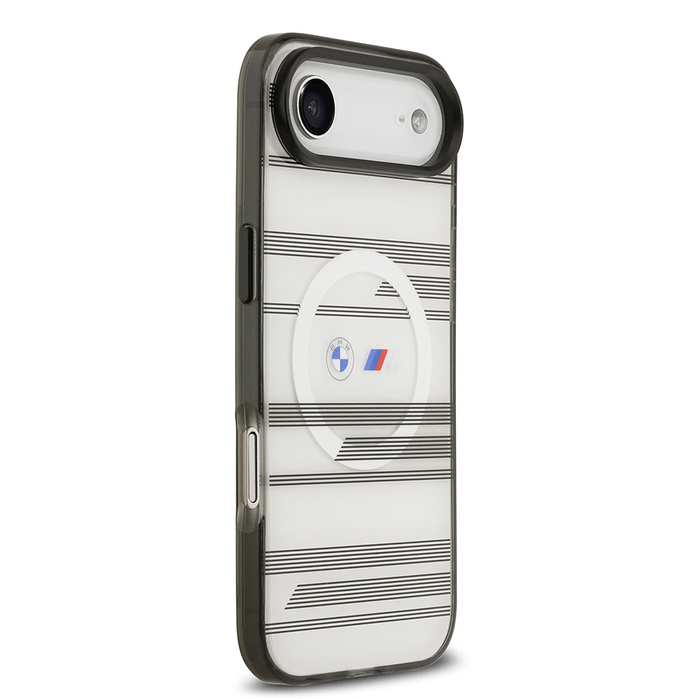 iPhone 17 Air Kılıf BMW Orjinal Lisanslı M-safe Şarj Özellikli Metal Kamera Butonlu Yatay Şeritli M Dizayn Kapak