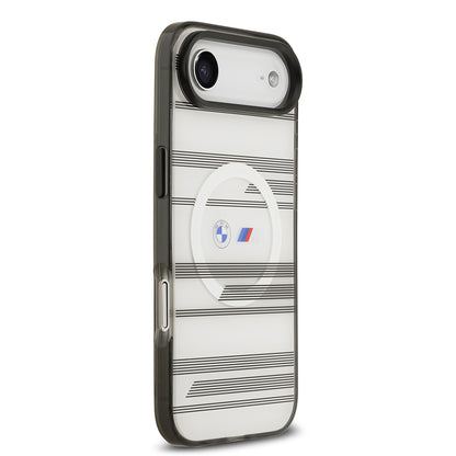 iPhone 17 Air Kılıf BMW Orjinal Lisanslı M-safe Şarj Özellikli Metal Kamera Butonlu Yatay Şeritli M Dizayn Kapak