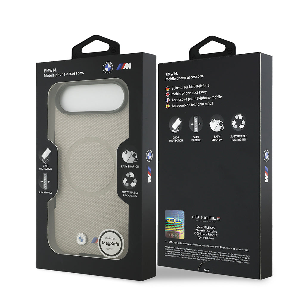 iPhone 17 Air Kılıf BMW Orjinal Lisanslı M-safe Şarj Özellikli Metal Logolu Delikli M Dizayn Deri Kapak