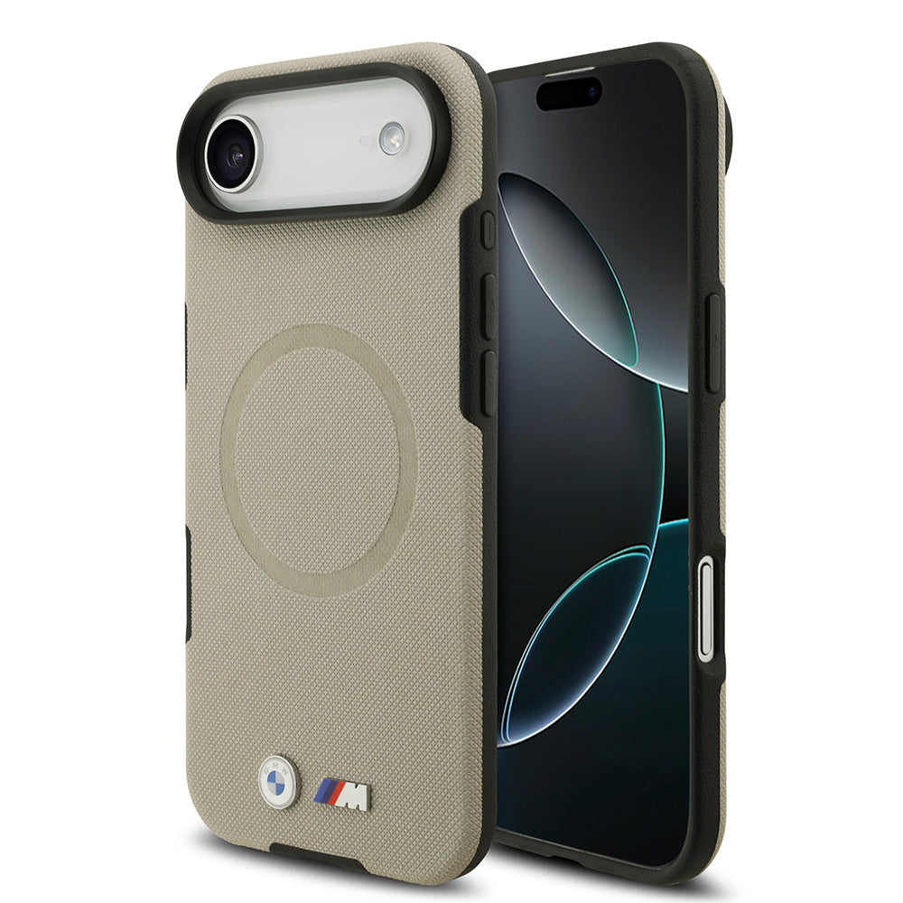 iPhone 17 Air Kılıf BMW Orjinal Lisanslı M-safe Şarj Özellikli Metal Logolu Delikli M Dizayn Deri Kapak