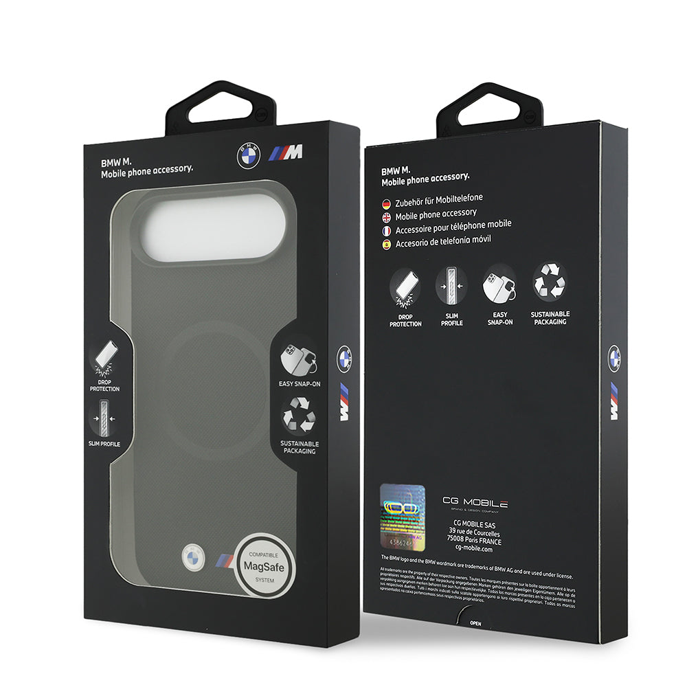 iPhone 17 Air Kılıf BMW Orjinal Lisanslı M-safe Şarj Özellikli Metal Logolu Delikli M Dizayn Deri Kapak