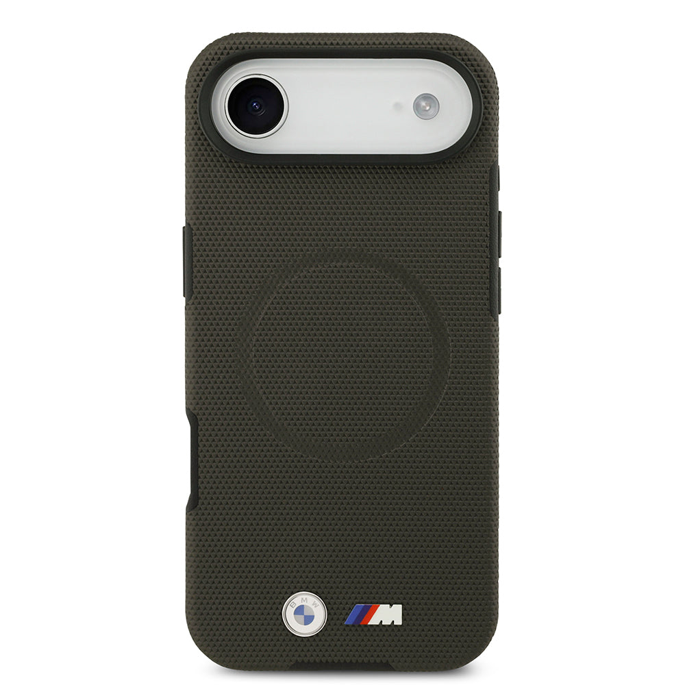 iPhone 17 Air Kılıf BMW Orjinal Lisanslı M-safe Şarj Özellikli Metal Logolu Delikli M Dizayn Deri Kapak