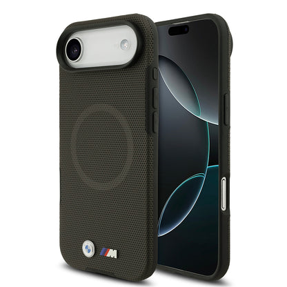 iPhone 17 Air Kılıf BMW Orjinal Lisanslı M-safe Şarj Özellikli Metal Logolu Delikli M Dizayn Deri Kapak