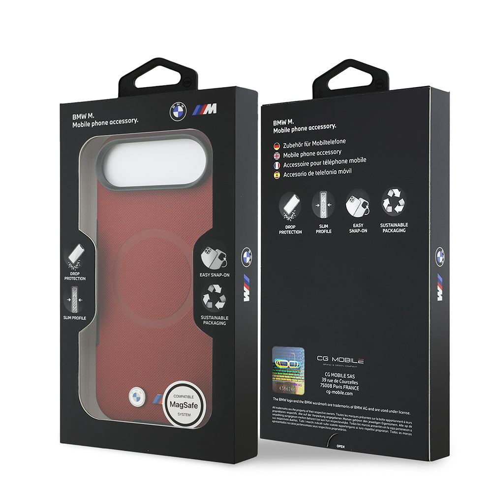 iPhone 17 Air Kılıf BMW Orjinal Lisanslı M-safe Şarj Özellikli Metal Logolu Delikli M Dizayn Deri Kapak