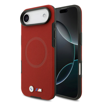 iPhone 17 Air Kılıf BMW Orjinal Lisanslı M-safe Şarj Özellikli Metal Logolu Delikli M Dizayn Deri Kapak