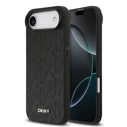 iPhone 17 Air Kılıf DKNY Orjinal Lisanslı M-safe Şarj Özellikli 3D Yazılı Grid Pattern Kapak